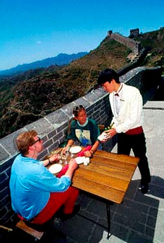 Dining on The Great Wall   Beijing China