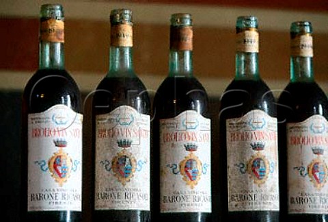 Bottles of 1949 Castello di Brolio   Vin Santo Tuscany Italy