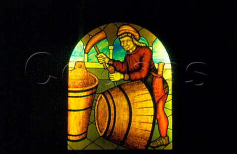 Stained glass window depicting   coopering Hartenberg Estate   Stellenbosch South Africa