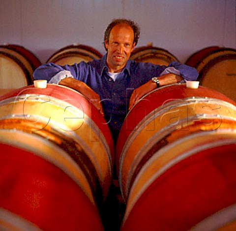 Georg Fromm in his barrel room Fromm Winery   Blenheim New Zealand  Marlborough