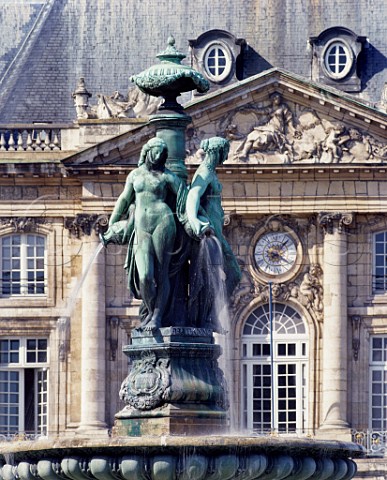 Fountain in front of the Palais de la Bourse  Bordeaux France