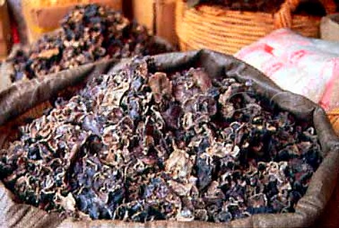 Dried black mushrooms