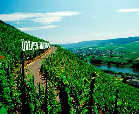 Huge sign in the Wrzgarten vineyard above rzig and   the Mosel Germany     Mosel