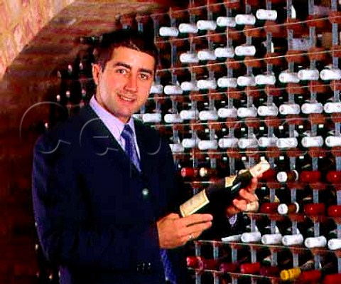 Vincent Gasnier in a clients wine cellar