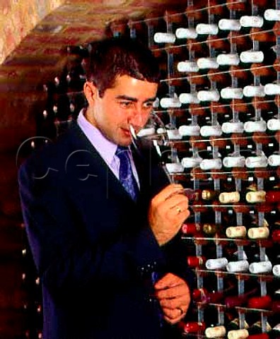 Vincent Gasnier in a clients wine cellar