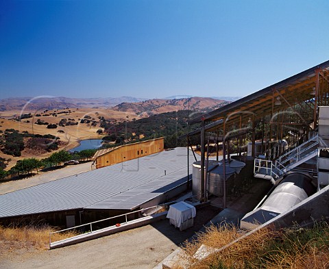 The Calera winery and view over the San Andreas Rift Zone near Hollister San Benito Co California   Mount Harlan AVA