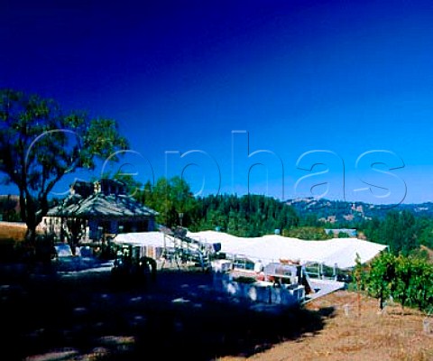 Grape receiving area of Flowers Winery on   Camp Meeting Ridge Cazadero Sonoma Co California   Sonoma Coast AVA
