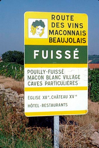 Sign for village of Fuiss  SaneetLoire France  PouillyFuiss