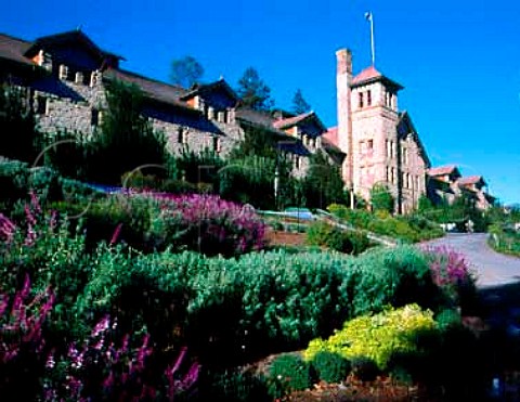 The herb garden of the Culinary Arts Institute at  Greystone St Helena Napa Valley California