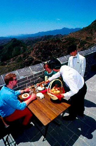 Various hotels offer dining on the Great   Wall Beijing China