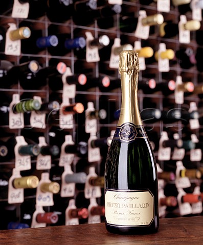 Bottle of Bruno Paillard Champagne   in the wine cellar of the Hotel du Vin Bristol
