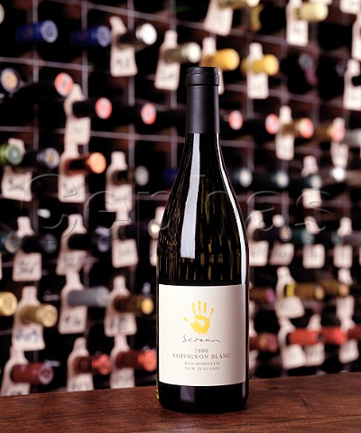 Bottle of 2000 Seresin Sauvignon Blanc   in the wine cellar of the Hotel du Vin Bristol