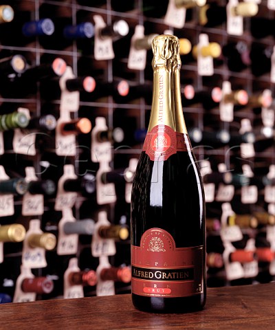 Bottle of Alfred Gratien Champagne  in the wine cellar of the Hotel du Vin Bristol