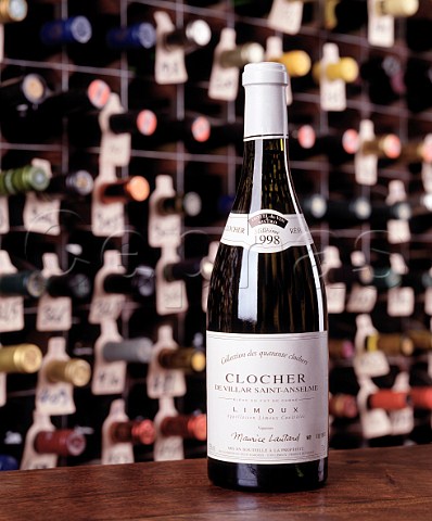 Bottle of 1998 Clocher Limoux   in the wine cellar of the Hotel du Vin Bristol
