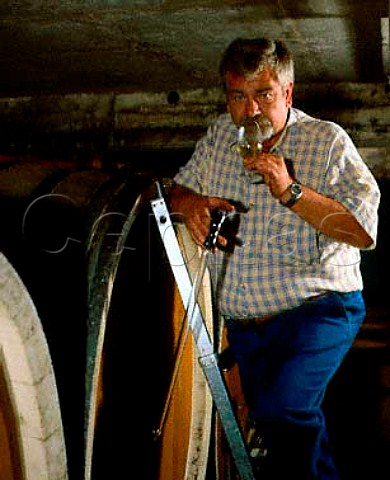 Bernd Philippi in the barrel cellar of   Weingut KoehlerRuprecht Kallstadt Germany   Pfalz