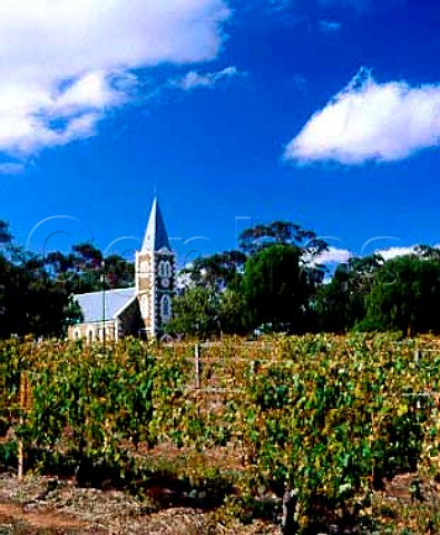 Gnadenberg Church by Henschkes Hill of Grace   vineyard where the Shiraz vines are over 100years   old Keyneton South Australia    Eden Valley