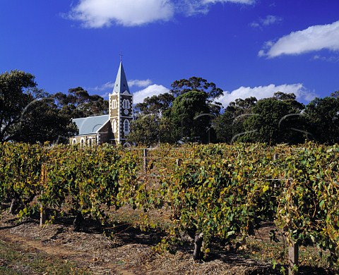 Gnadenberg Church by Henschkes Hill of Grace   vineyard where the Shiraz vines are over 100years   old Keyneton South Australia    Eden Valley