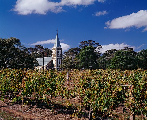 Gnadenberg Church by Henschkes Hill of Grace vineyard where the Shiraz vines are over 100years old Keyneton South Australia    Eden Valley