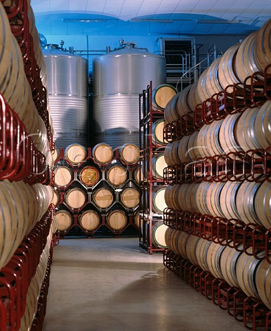 Barrel cellar of Bodegas Ochoa Olite   Navarra Spain Navarra