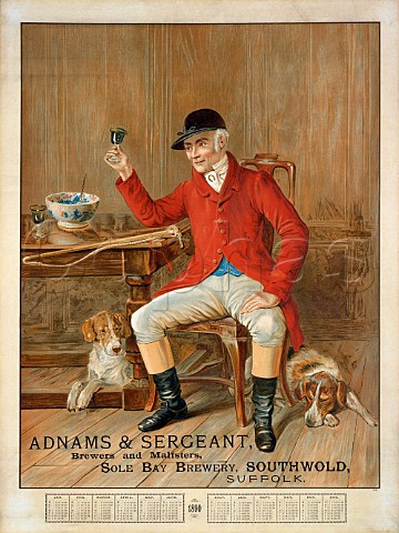 1890 Calendar promoting Adnams Brewery Southwold Suffolk England