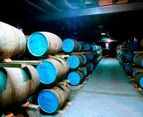 Barrels in warehouse of Strathisla whisky   distillery the oldest working distillery in the   Highlands   Keith Banffshire Scotland    Speyside