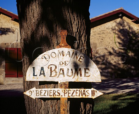 Old sign in the courtyard of Domaine de la Baume    near Bziers Hrault France     Languedoc