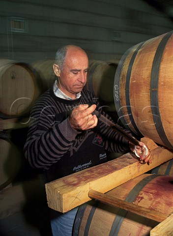 Alain Graillot died 2022 taking a sample from barrel  CrozesHermitage Drme France