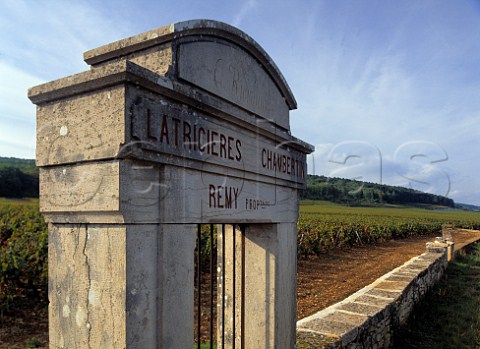 Old gateway in the wall of Latricires Chambertin   vineyard GevreyChambertin Cte dOr France   Cte de Nuits
