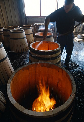 Barrel making at the Cadus cooperage    owned by Louis Jadot   Heat from the fire allows the staves to   be bent into shape   LadoixSerrigny Cte dOr France
