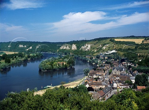Les Andelys and the River Seine Eure France  Haute Normandie