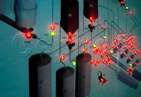 Computerised control panel in the cellars of Mastroberardino   Atripaldi Campania Italy