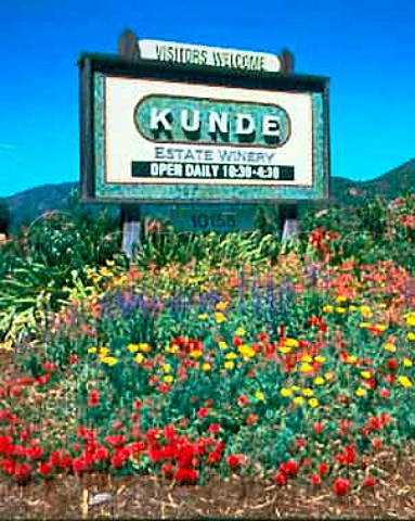Sign for Kunde Estate Kenwood Sonoma Co   California