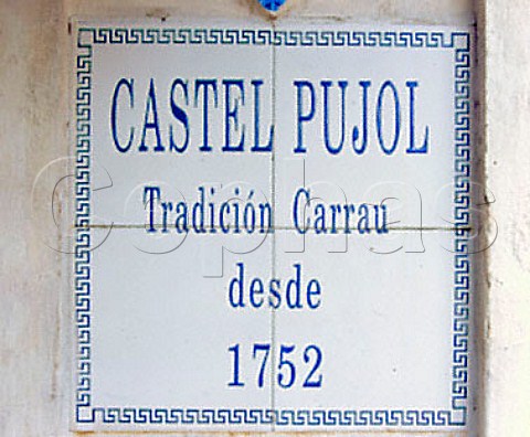 Sign at the entrance to Bodegas Castel Pujol   part of Vinos Finos Juan Carrau   Coln Canelones Uruguay