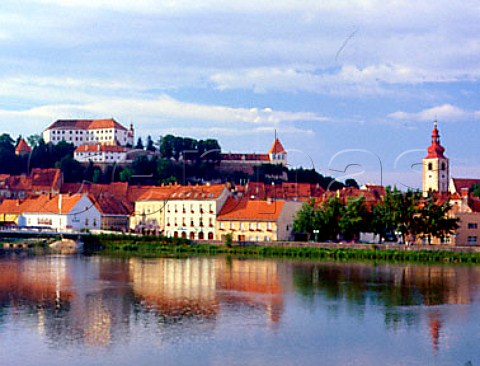 Ptuj town centre and River Drava Slovenia   Srednje Slovenske Gorice