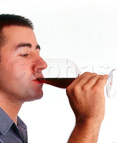Tasting red wine