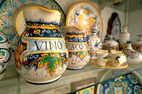 Local ceramics on sale in Amalfi   Campania Italy