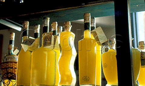 Bottles of Liquore al Limone on sale in   Amalfi Campania Italy