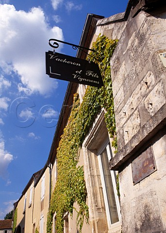 Sign on the wall of Vacheron et Fils    Sancerre Cher France