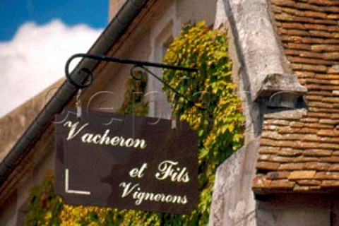 Sign on the wall of Vacheron et Fils    Sancerre Cher France