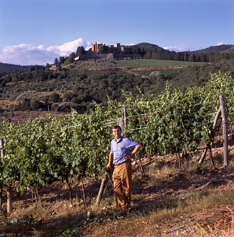 Francesco Ricasoli in vineyard at   Castello di Brolio Tuscany Italy