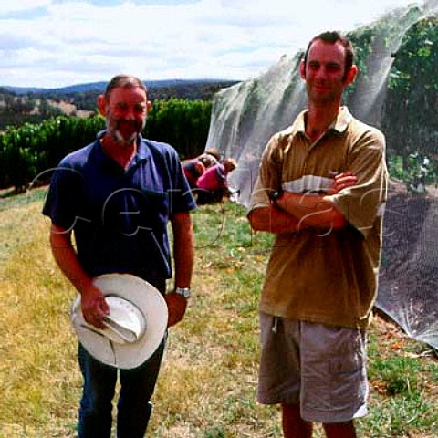 David Lance with son James at Diamond Valley Vineyards StAndrews Victoria Australia     Yarra Valley