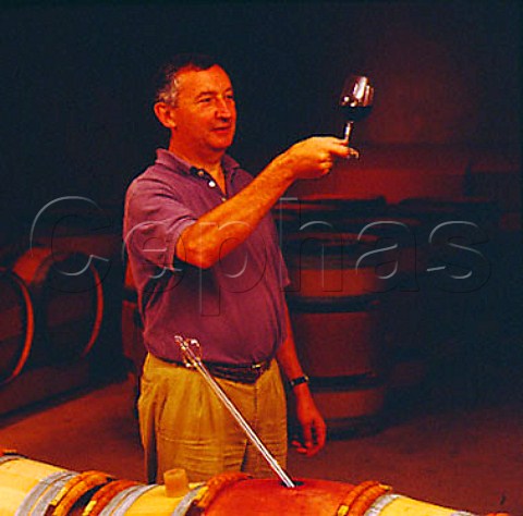 Jacques Thienpont in barrel cellar of   Chteau Le Pin Pomerol Gironde France    Pomerol  Bordeaux