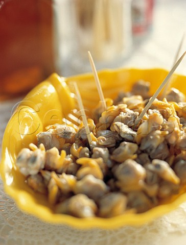 Cockles from the Gower Peninsula on sale in   Swansea Market Wales