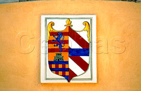 Wall mounted crest at   Rocca di Montegrossi Gaiole in Chianti   Tuscany Italy   Chianti Classico