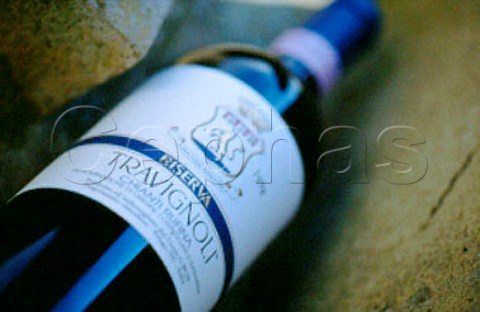 Bottle of Travignoli wine Pegalo   Tuscany Italy   Chianti Rufina