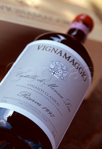 Bottle of Vignamaggio Chianti Classico   wine Greve in Chianti Tuscany Italy   Chianti Classico
