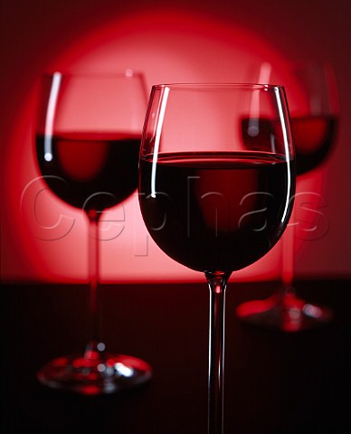Glasses of red wine