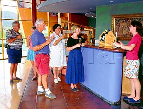 Tourists in the wine tasting room of   Graham Beck Winery Robertson South Africa