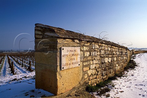 Vineyard entrance of Domaine Anne et Franois Gros in the wall of the Clos de Vougeot Cte dOr France   Cte de Nuits