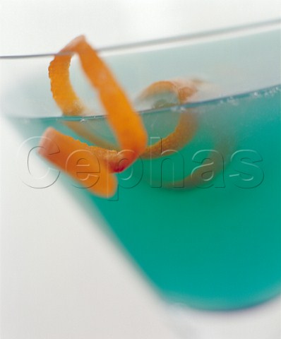 Cocktail Blue Curaao  Glass Martini